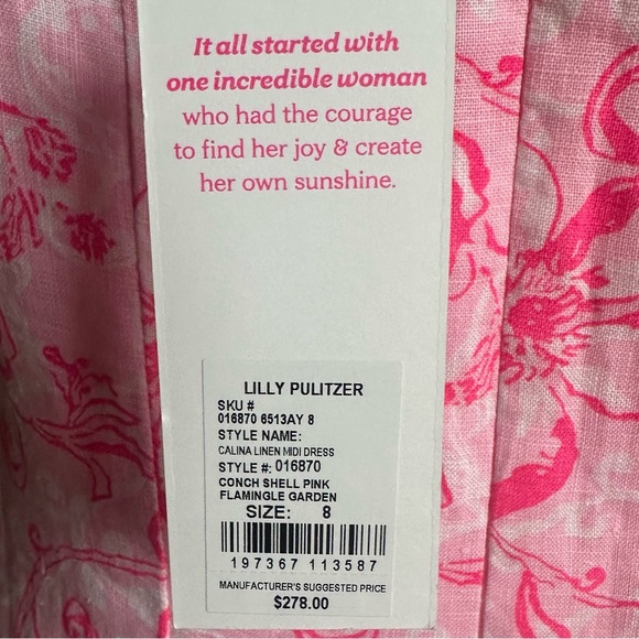 NWT Lilly Pulitzer Calina Linen Midi Dress. Size 8. - Picture 8 of 8